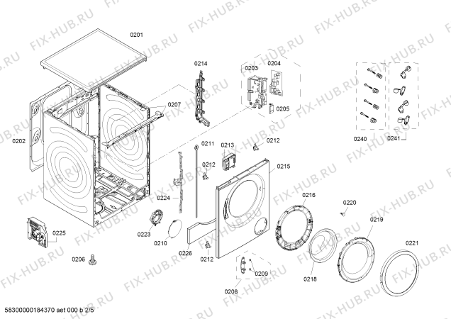 Схема №2 WAP242669W, Serie | 4 с изображением Ручка для стиральной машины Bosch 12023068